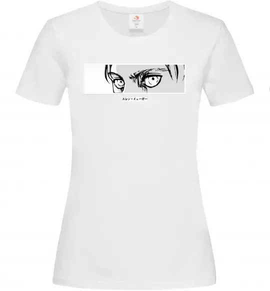 Жіноча футболка Очі аніме Білий фото