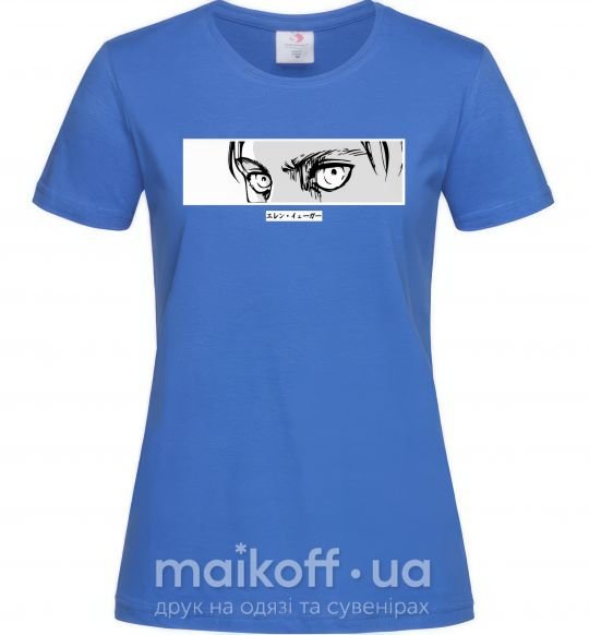 Женская футболка Очі аниме Ярко-синий фото