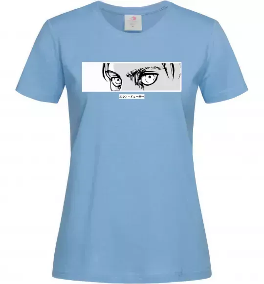 Жіноча футболка Очі аніме Блакитний фото