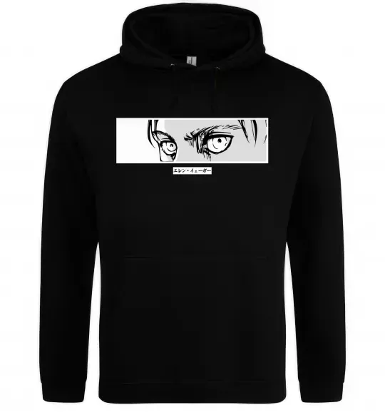 Чоловіча толстовка (худі) Очі аніме Чорний фото