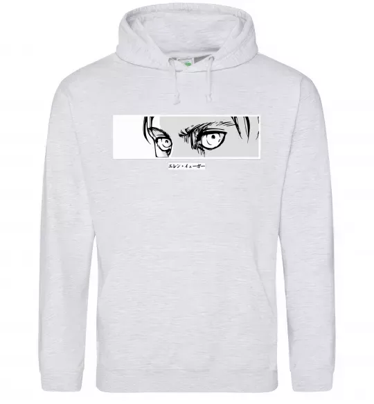 Чоловіча толстовка (худі) Очі аніме Сірий меланж фото