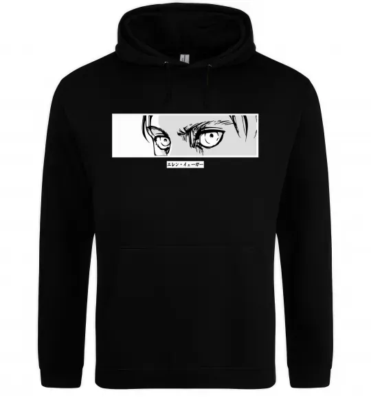 Жіноча толстовка (худі) Очі аніме Чорний фото