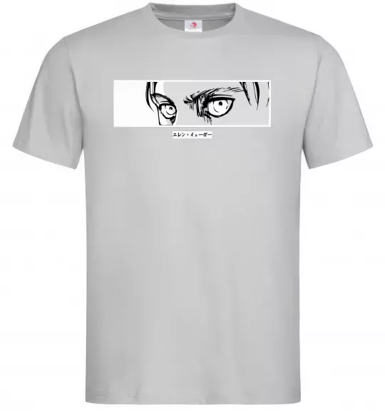 Чоловіча футболка Очі аніме Сірий фото
