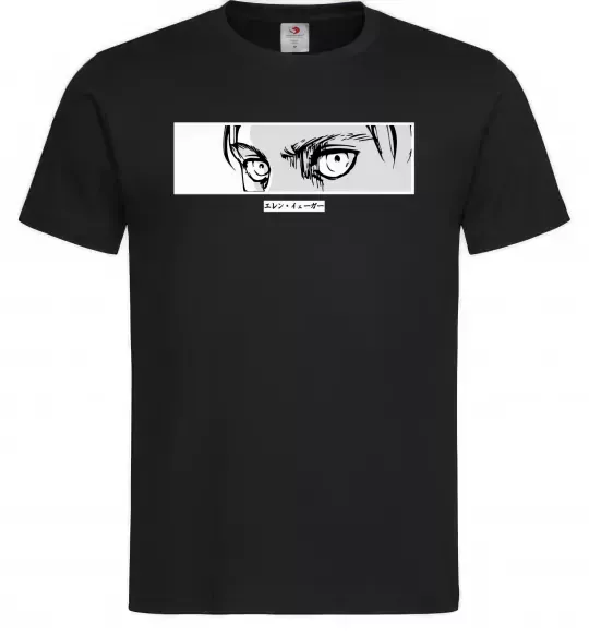 Чоловіча футболка Очі аніме Чорний фото