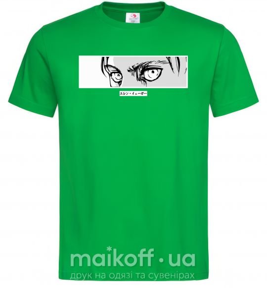 Мужская футболка Очі аниме Зеленый фото