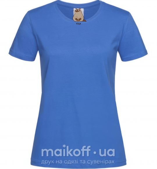 Жіноча футболка Кіця кошка Яскраво-синій фото