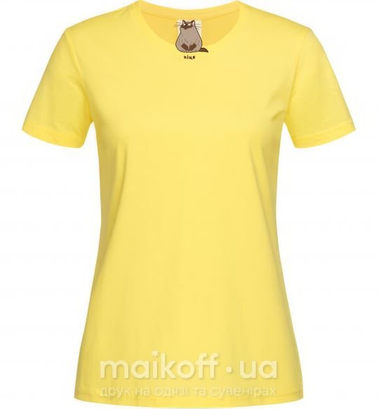 Женская футболка Кіця кошка Лимонный фото