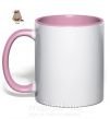 Чашка с цветной ручкой Кіця кошка Нежно розовый фото