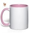 Чашка з кольоровою ручкою Котик люблю свою кіцю Ніжно рожевий фото