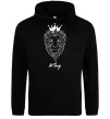 Чоловіча толстовка (худі) Лев король King Чорний фото