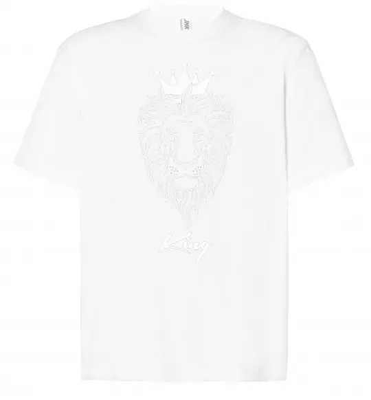Футболка Оверсайз Лев король King Белый фото