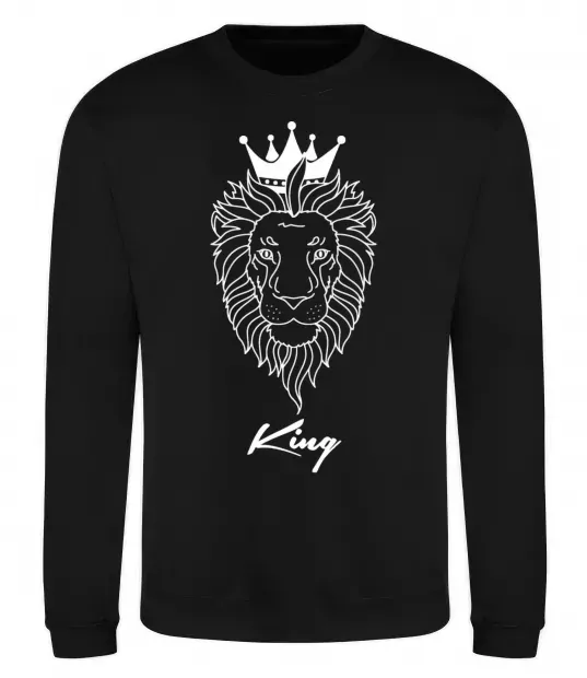 Свитшот Лев король King Черный фото