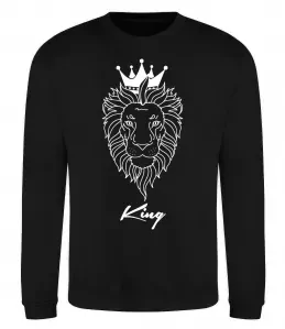 Свитшот Лев король King Черный фото
