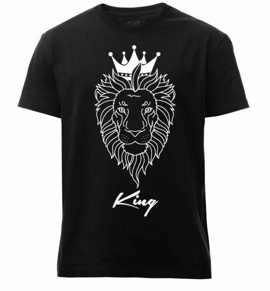 Мужская премиум футболка Лев король King Черный фото