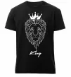 Мужская премиум футболка Лев король King Черный фото