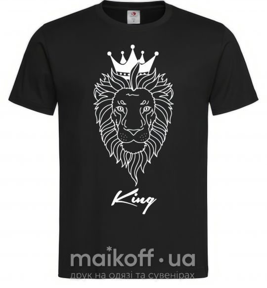 Мужская футболка Лев король King Черный фото