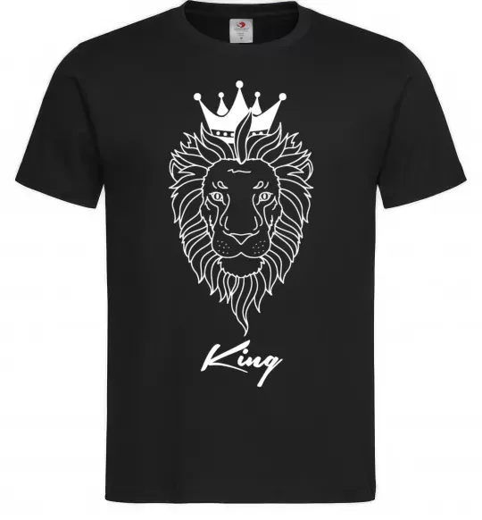 Мужская футболка Лев король King Черный фото