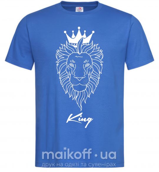 Чоловіча футболка Лев король King Яскраво-синій фото