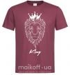 Мужская футболка Лев король King Бордовый фото
