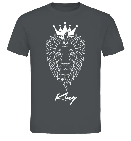 Мужская футболка Лев король King Графит фото