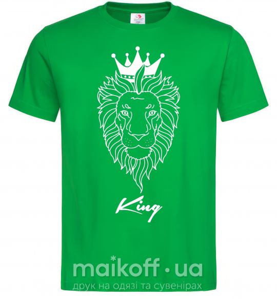 Мужская футболка Лев король King Зеленый фото
