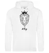 Чоловіча толстовка (худі) Лев король King Білий фото