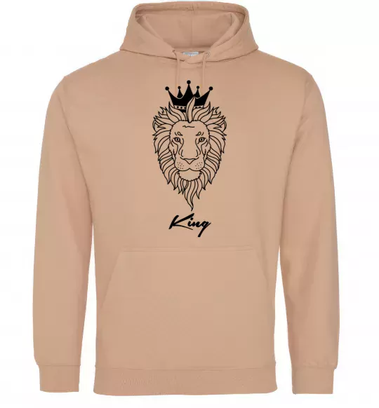 Чоловіча толстовка (худі) Лев король King Пісочний фото