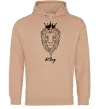 Чоловіча толстовка (худі) Лев король King Пісочний фото