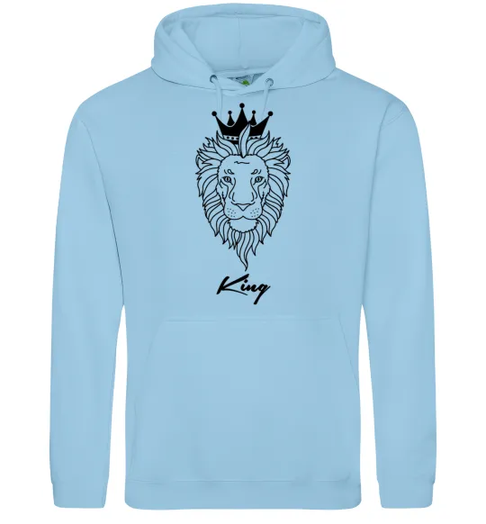Чоловіча толстовка (худі) Лев король King Блакитний фото