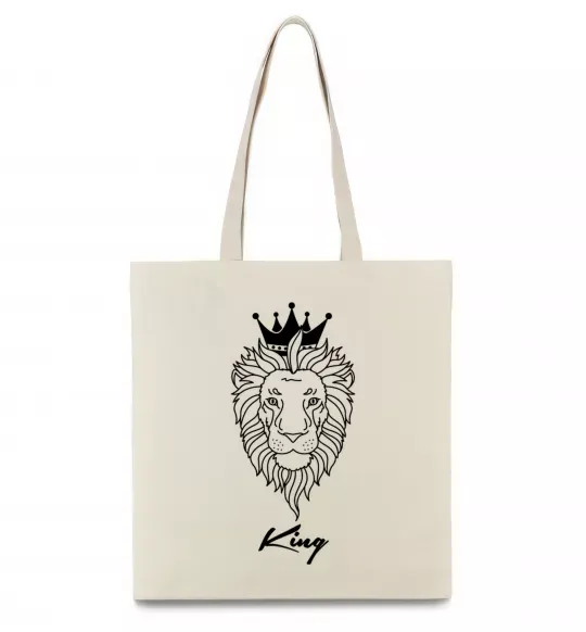 Эко-сумка Лев король King Бежевый фото