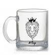 Чашка скляна Лев король King Прозорий фото