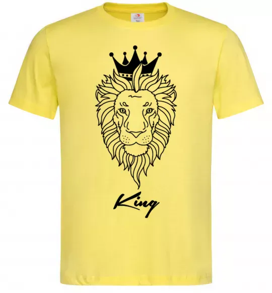 Мужская футболка Лев король King Лимонный фото