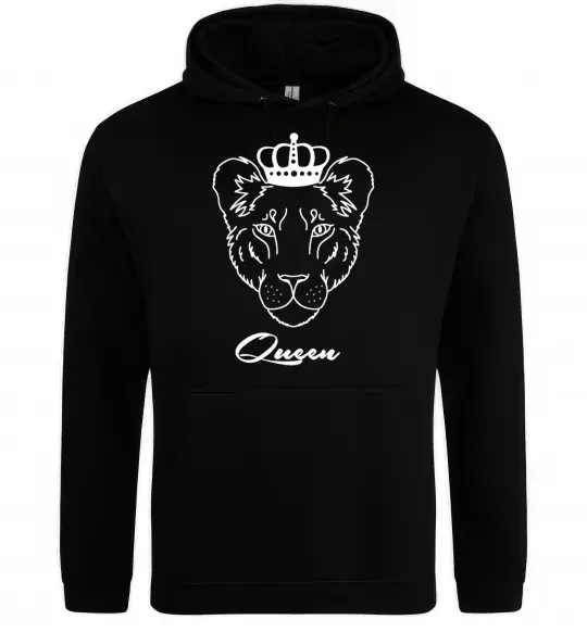 Жіноча толстовка (худі) Левиця королева Queen Чорний фото