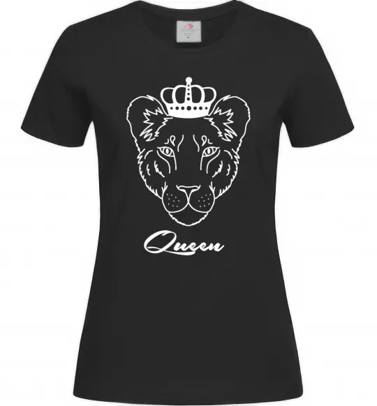 Жіноча футболка Левиця королева Queen Чорний фото