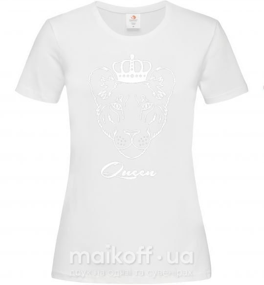 Женская футболка Львица королева Queen Белый фото