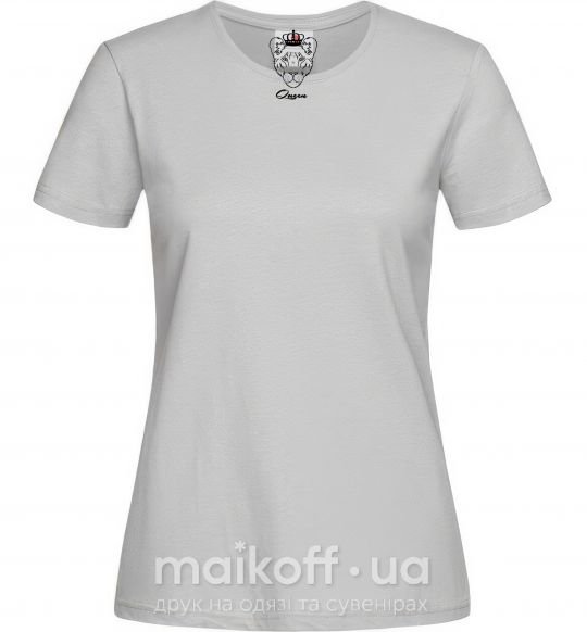 Женская футболка Львица королева Queen Серый фото