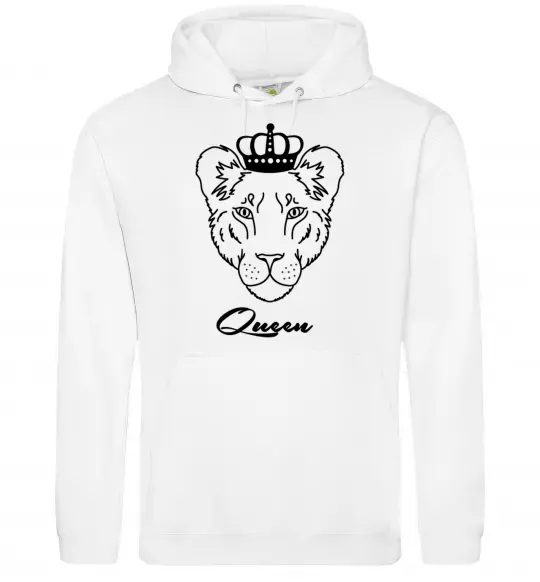 Жіноча толстовка (худі) Левиця королева Queen Білий фото