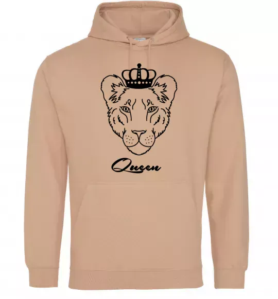 Жіноча толстовка (худі) Левиця королева Queen Пісочний фото