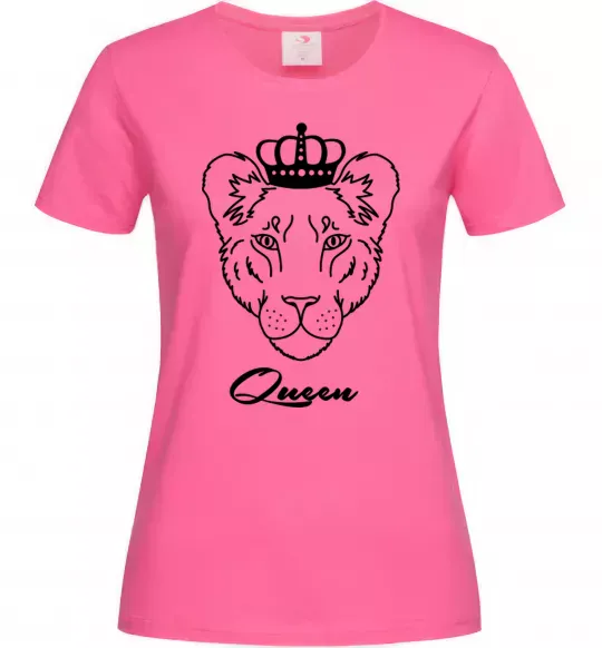 Жіноча футболка Левиця королева Queen Яскраво-рожевий фото