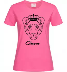 Жіноча футболка Левиця королева Queen Яскраво-рожевий фото