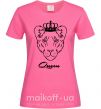 Женская футболка Львица королева Queen Ярко-розовый фото