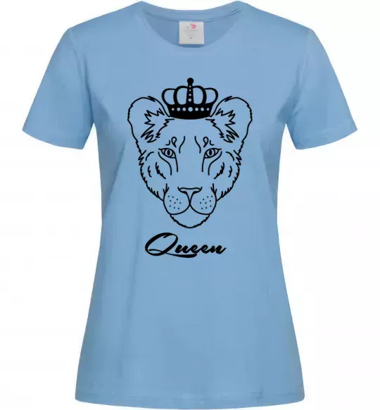 Жіноча футболка Левиця королева Queen Блакитний фото