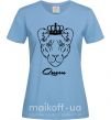 Жіноча футболка Львица королева Queen Блакитний фото