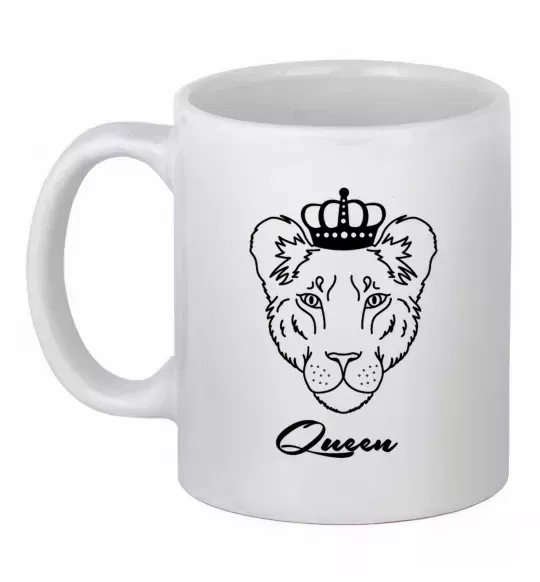 Чашка керамічна Левиця королева Queen Білий фото