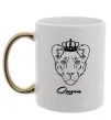 Чашка з кольоровою ручкою Левиця королева Queen Золото Чашка з кольоровою ручкою Левиця королева Queen Золото фото