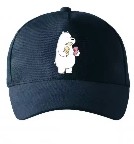 Кепка Білий ведмідь з морозивом Темно-синий фото