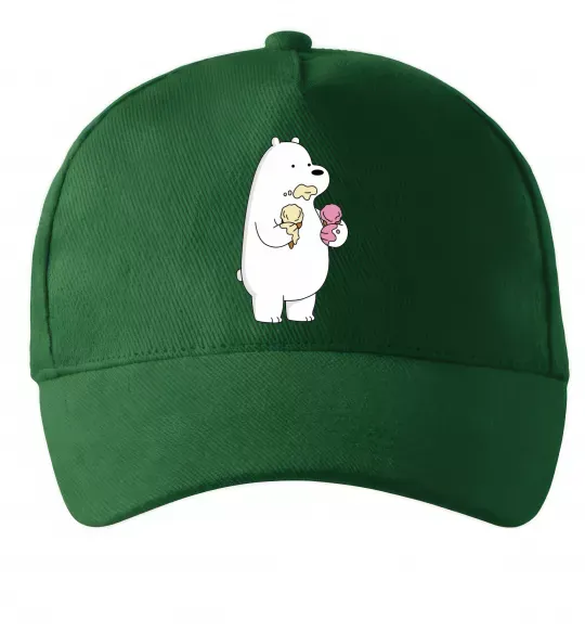 Кепка Білий ведмідь з морозивом Темно-зеленый фото