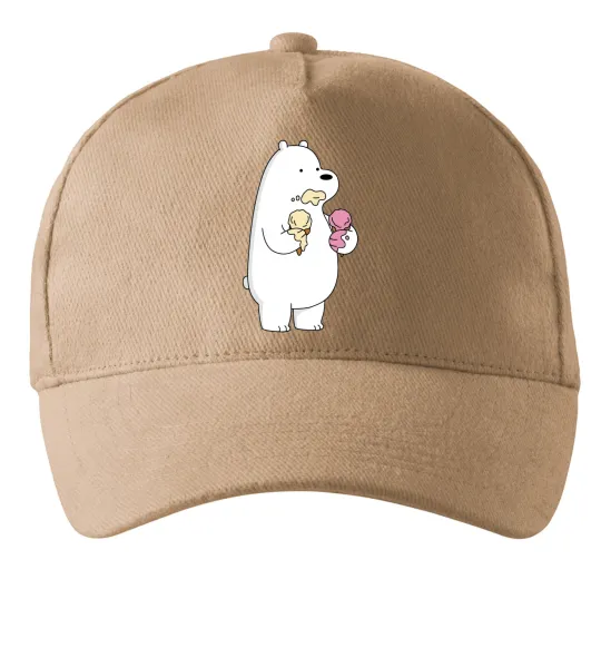 Кепка Білий ведмідь з морозивом Пісочний фото