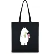 Еко-сумка Білий ведмідь з морозивом Чорний фото
