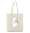 Еко-сумка Білий ведмідь з морозивом Бежевий фото